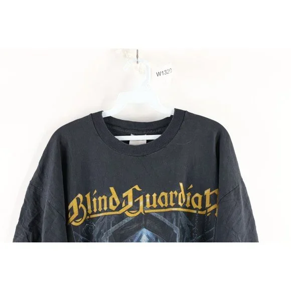 Vintage 90s Mens XL Faded Blind Guardian Metal Rock N Roll Band Tour T-Shirt
